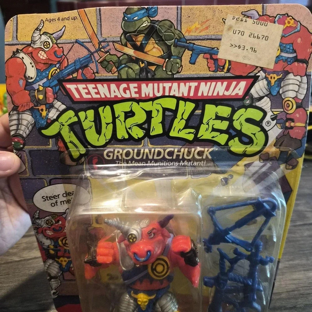 Vintage 1991 TMNT Groundchuck MOC Sealed Playmates Figure Stock #5133
